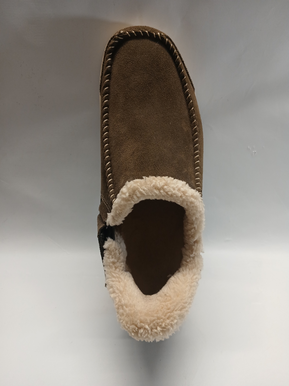 Orthofeet Men's Othopedic Brown Suede Slip-On with Cream Shearling Collar - Picture 15 of 15